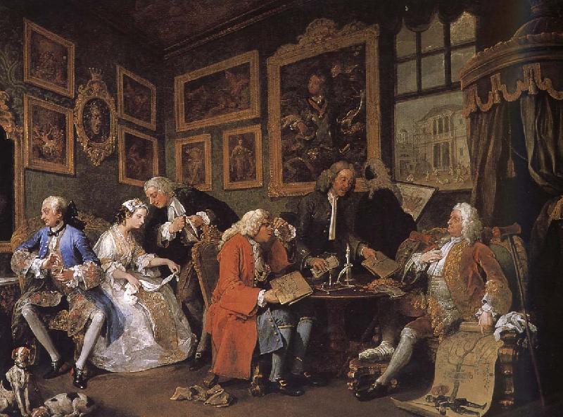 William Hogarth Group painting fashionable marriage marriage oil painting picture